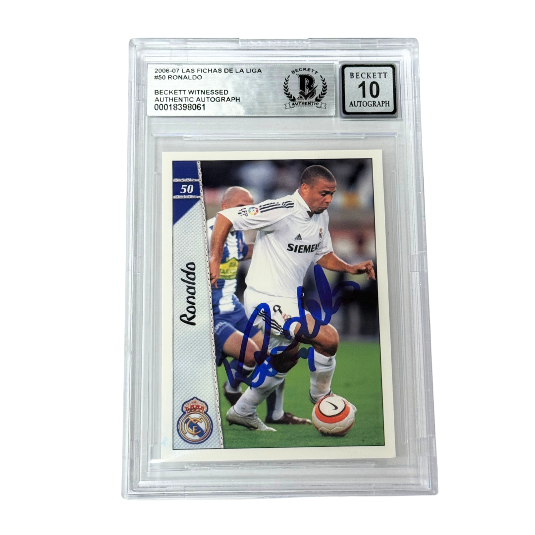 Ronaldo Nazario Signed 2006-07 Las Fichas De La Liga #50 - Beckett Witness
